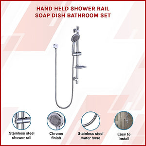 Handheld Shower Rail Set | Soap Dish Included | Modern Bathroom Accessory