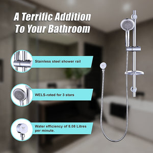 Handheld Shower Rail Set | Soap Dish Included | Modern Bathroom Accessory
