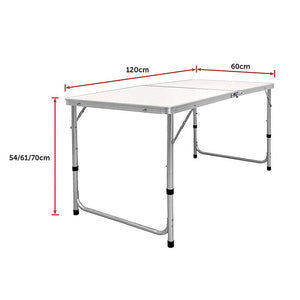 Aluminium Folding Table 120cm | Portable Indoor Outdoor Picnic Party Camping Tables
