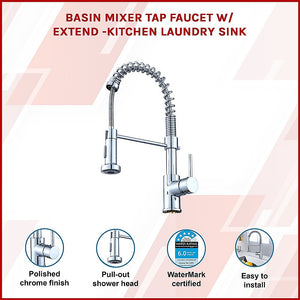Basin Mixer Tap Faucet | Extendable | Kitchen Laundry Sink