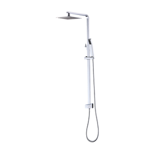 WELS 8" Rain Shower Head Set | Square Dual Heads Faucet | High Pressure Hand Held