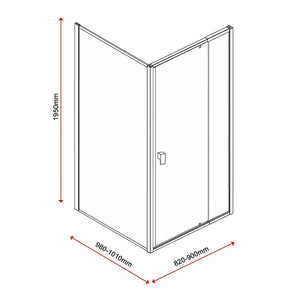 Semi Frameless Shower Screen (82-90) x 195cm & (98-101) x 195cm Side | AS/NZS Glass