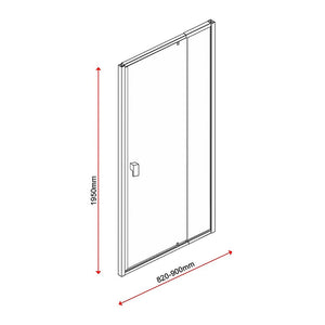 Adjustable Semi Frameless Shower Screen (82-90) x 195cm | Australian Safety Glass