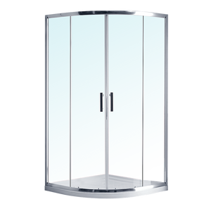 100x100cm Rounded Sliding 6mm Curved Shower Screen | Chrome Base