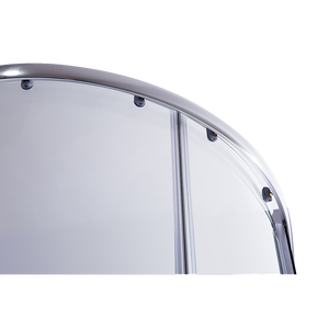 100x100cm Chrome Rounded Sliding 6mm Curved Shower Screen | Black Base