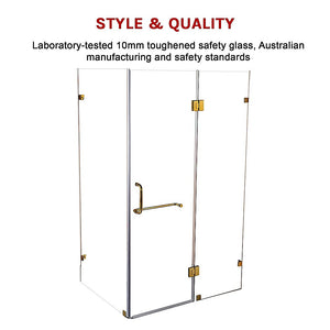 1100 x 900mm Frameless 10mm Glass Shower Screen | Della Francesca Design