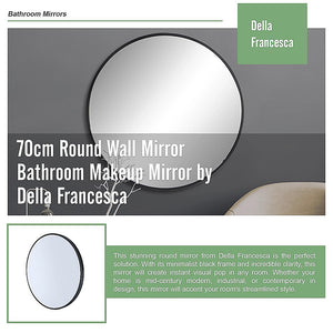 70cm Round Wall Mirror Bathroom Makeup Mirror by Della Francesca
