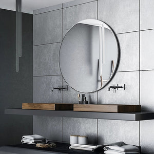 90cm Round Wall Mirror Bathroom Makeup Mirror by Della Francesca