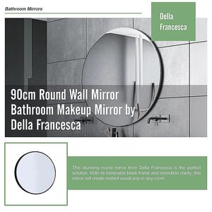 90cm Round Wall Mirror Bathroom Makeup Mirror by Della Francesca