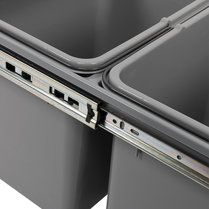 2x 15L Pull-Out Trash Bin | Dual Kitchen Garbage Waste Basket | Cabinet Bin