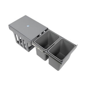 2x 15L Pull-Out Trash Bin | Dual Kitchen Garbage Waste Basket | Cabinet Bin