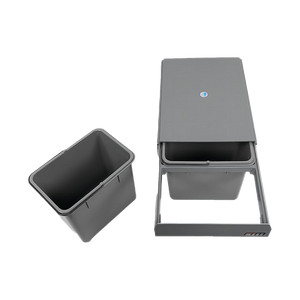 2x 15L Pull-Out Trash Bin | Dual Kitchen Garbage Waste Basket | Cabinet Bin