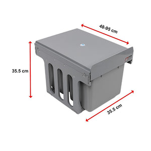 2x 15L Pull-Out Trash Bin | Dual Kitchen Garbage Waste Basket | Cabinet Bin