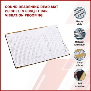 Sound Deadening Mat | 20 Sheets | 20sq.ft Car Vibration Proofing Insulation
