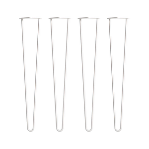 Set of 4 Industrial Retro Hairpin Table Legs | 12mm Steel Bench Desk | 71cm | White