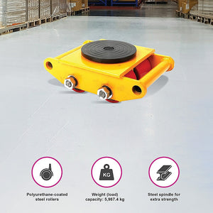 Heavy Duty Machine Dolly Skate | 6T Capacity | Roller Mover Cargo Trolley