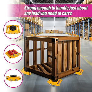 Heavy Duty Machine Dolly Skate | 6T Capacity | Roller Mover Cargo Trolley