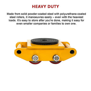 Heavy Duty Machine Dolly Skate | 6T Capacity | Roller Mover Cargo Trolley