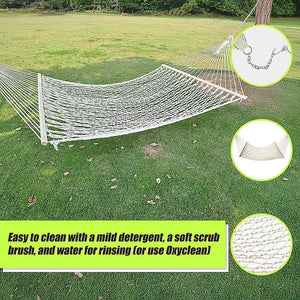 Cotton Rope Hammock | 4m | With Hanging Hardware | Traditional Style