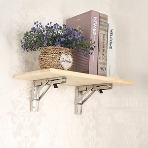 2x 10" Stainless Steel Folding Table Bracket Shelf | 50kg Load | Heavy Duty