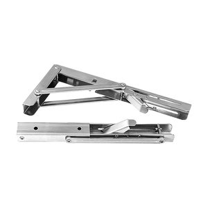 2x 10" Stainless Steel Folding Table Bracket Shelf | 50kg Load | Heavy Duty