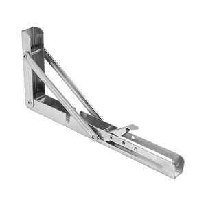 2x 10" Stainless Steel Folding Table Bracket Shelf | 50kg Load | Heavy Duty