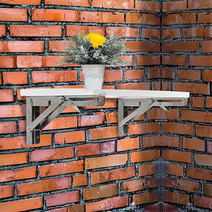 2x 20" Stainless Steel Folding Table Bracket Shelf | 50kg Load | Heavy Duty