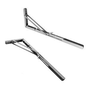 2x 20" Stainless Steel Folding Table Bracket Shelf | 50kg Load | Heavy Duty