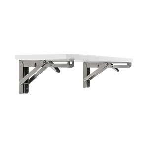 2x 20" Stainless Steel Folding Table Bracket Shelf | 50kg Load | Heavy Duty