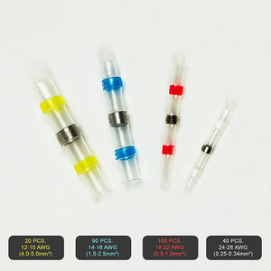 Waterproof Solder Seal Sleeve | 250-Piece | Heat Shrink Butt Wire Connectors Terminals