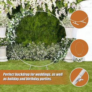 Wedding Hoop Stand | 2m Round Arch Frame | Flower Backdrop Display | Gold Finish