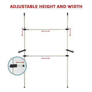 Heavy Duty Adjustable Clothes Rail | Storage Garment Shelf | Hanging Display Stand Rack