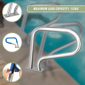 Swimming Pool Grab Rail | 76.2 x 55.8cm | Step Hand Rail with Drill Bit