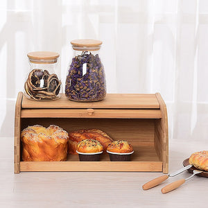 Bamboo Bread Bin Storage Box | Kitchen Loaf & Pastry Container