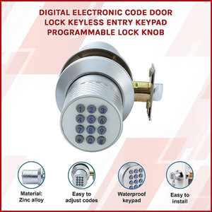 Digital Electronic Code Door Lock | Keyless Entry | Programmable Keypad Lock Knob