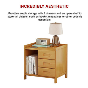 Bamboo Bedside Table Nightstand Storage | Bedroom Sofa Side Stand