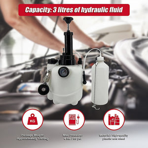 Brake & Clutch Bleeding System | 3L Pressure Fluid Bleeder | Professional Automotive Tool