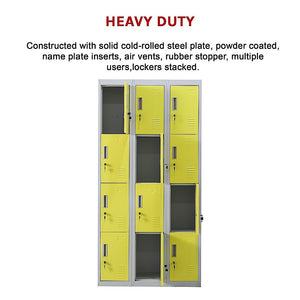 12-Door Locker for Office | Gym | Shed | School | Home Storage | Standard Lock with 2 Keys