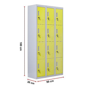 12-Door Locker for Office | Gym | Shed | School | Home Storage | Standard Lock with 2 Keys