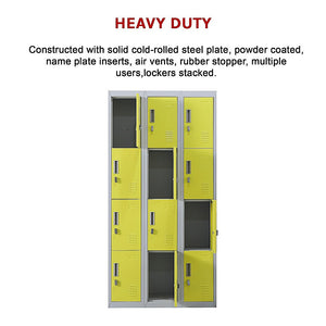 12-Door Locker for Office | Gym | Shed | School | Home Storage | Padlock-operated