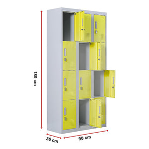 12-Door Locker for Office | Gym | Shed | School | Home Storage | Padlock-operated