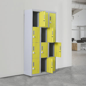 12-Door Locker for Office | Gym | Shed | School | Home Storage | 3-Digit Combination Lock