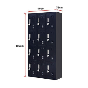 12-Door Locker for Office, Gym, Shed, School, Home Storage | 4-Digit Combination Lock