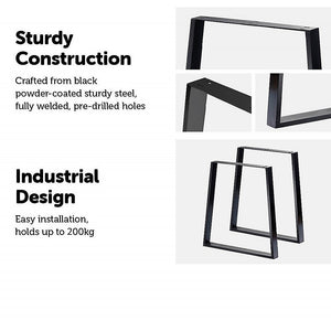 Trapezium Shaped Table Bench Desk Legs | Retro Industrial Design | Fully Welded