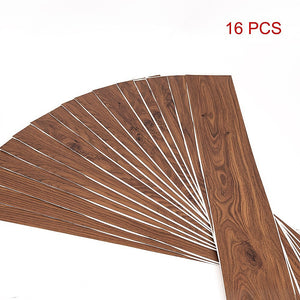 Vinyl Floor Tiles | Self Adhesive Flooring | Teak Wood Grain | 16 Pack | 2.3SQM