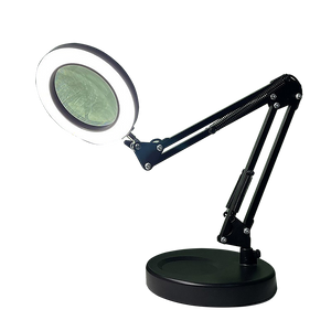 10X Magnifying Glass Desk Light Magnifier | LED Lamp with Base for Reading & Close Work