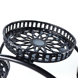 4 Layer 6 Pots Flower Holder Plant Stand Shelf | 4-Wheel Free Moving Rack