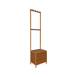 Modern Wooden Hall Stand | Minimalist Floor Coat Rack | Storage Drawer Included