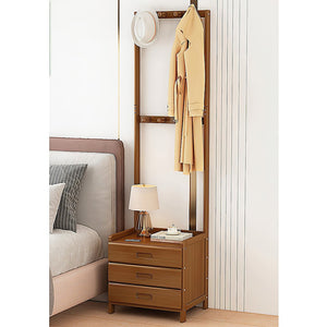 Modern Wooden Hall Stand | Minimalist Floor Coat Rack | Storage Drawer Included