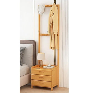 Wooden Hall Stand | Modern Minimalist Floor Coat Rack | Home Entryway Organizer with Drawer